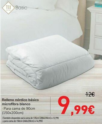 Carrefour Relleno nórdico básico microfibra blanco oferta