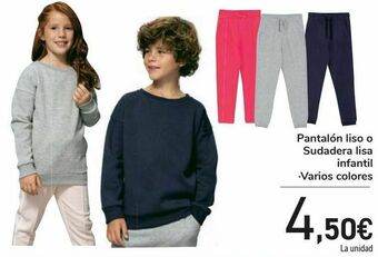 Carrefour Pantalón liso o sudadera lisa infantil oferta