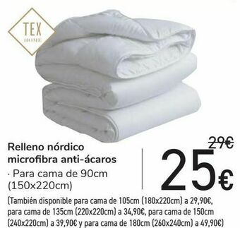 Carrefour Relleno nórdico microfibra anti-ácaros oferta