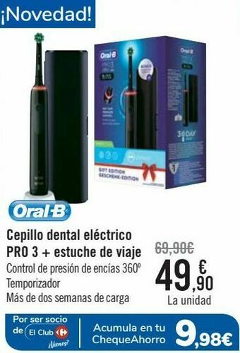 Carrefour Cepillo dental eléctrico pro 3 + estuche de viaje oferta