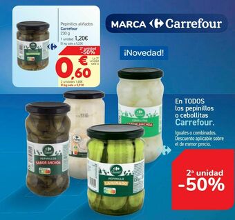 Carrefour En todos los pepinillos o cebollitas carrefour oferta