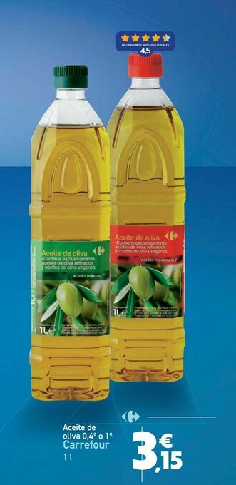 Carrefour Aceite de oliva 0,4º o 1º carrefour oferta
