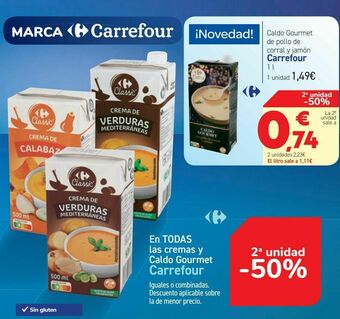 Carrefour En todas las cremas y caldo gourmet carrefour oferta