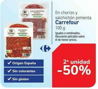 Carrefour En chorizo y salchichón pimienta carrefour oferta