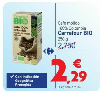 Carrefour Café molido 100% colombia carrefour bio oferta