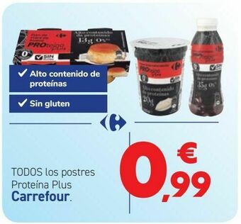 Carrefour Todos los postres proteína plus carrefour oferta