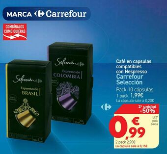 Carrefour Café en capsulas compatibles con nespresso carrefour selección oferta