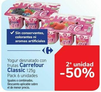 Carrefour Yogur desnatado con frutas carrefour classic oferta