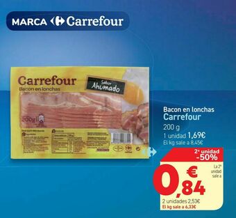 Carrefour Bacon en lonchas carrefour oferta