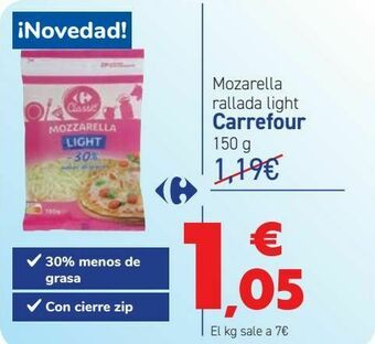 Carrefour Mozarella rallada light carrefour oferta