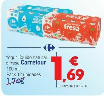 Carrefour Yogur líquido natural o fresa carrefour oferta