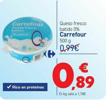 Carrefour Queso fresco batido 0% carrefour oferta