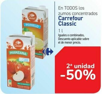 Carrefour En todos los zumos concentrados carrefour classic oferta