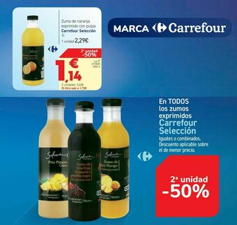 Carrefour En todos los zumos exprimidos carrefour selección oferta