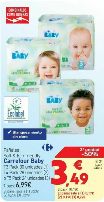 Carrefour Pañales soft & eco-friendly carrefour soft oferta