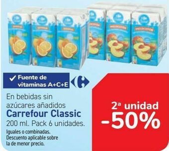 Carrefour Em bebidas sin azúcares añadidos carrefour classic oferta
