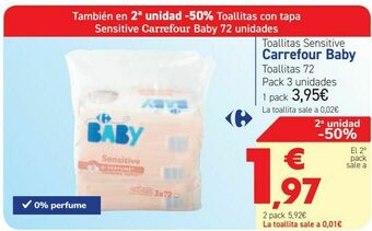 Carrefour Toallitas sensitive carrefour baby oferta