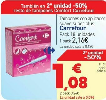 Carrefour Tampones con aplicador suave super plus carrefour oferta