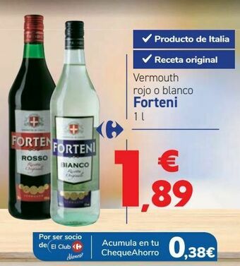 Carrefour Vermouth rojo o blanco forteni oferta