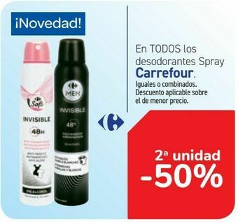Carrefour En todos los desodorantes spray carrefour oferta
