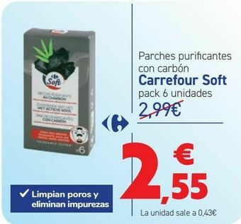 Carrefour Parches purificantes con carbón carrefour soft oferta