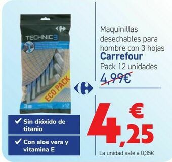 Carrefour Maquinillas desechables para hombre con 3 hojas carrefour oferta