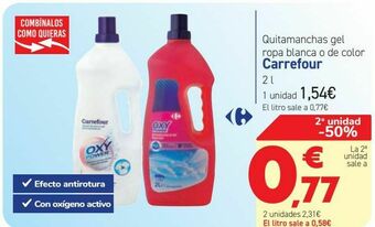 Carrefour Quitamanchas gel ropa blanca o de color carrefour oferta