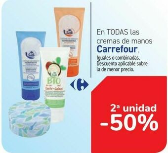 Carrefour En todas las cremas de manos carrefour oferta