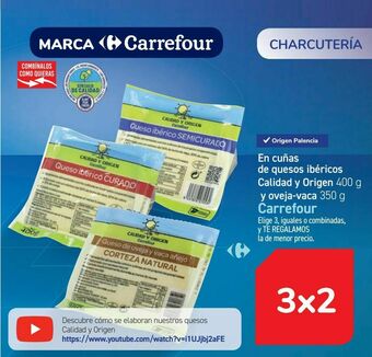 Carrefour En cuñas de quesos ibéricos calidad y origen y oveja-vaca carrefour oferta