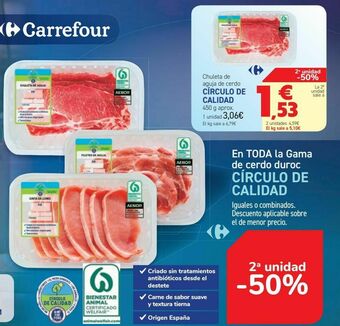 Carrefour En toda la gama de cerdo duroc círculo de calidad oferta