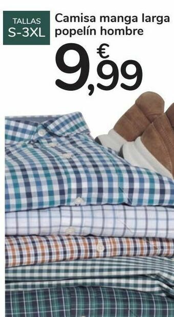 Carrefour Camisa manga larga popelín hombre oferta