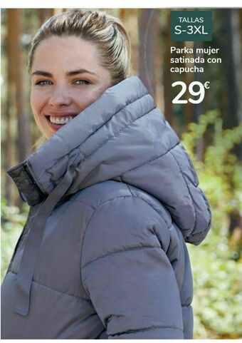 Carrefour Parka mujer satinada con capucha oferta