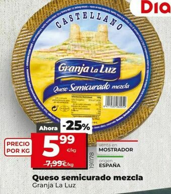 Maxi Dia Queso mezcla semicurado granja la luz oferta