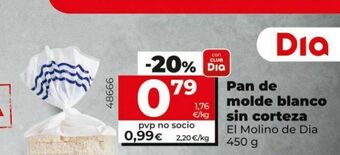 Maxi Dia Pan de molde blanco sin corteza dia oferta