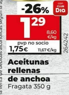Dia Aceitunas rellenas de anchoa fragata oferta