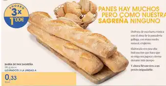 Supermercados Plaza BARRA DE PAN SAGREÑA 280 g aprox. oferta