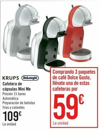 NESCAFÉ Dolce Gusto Krups dëlonghi cafetera de cápsulas mini me oferta