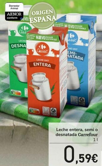 Litoral Leche entera, semi o desnatada carrefour oferta