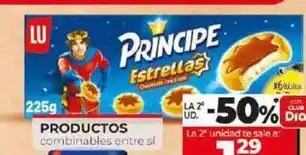 Dia Lu - galletas principe estrellas de chocolate con leche oferta
