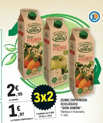 E.Leclerc Don Simon Zumo Exprimido Ecológico 1 litro oferta