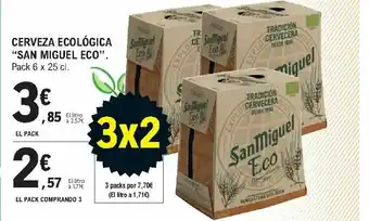 E.Leclerc San Miguel Eco Cerveza Ecológica Pack 6 25 cl oferta