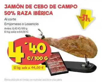 AhorraMas Jamon de cebo de campo 50% raza iberica oferta