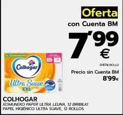 BM Supermercados Colhogar - papel higiénico ultra suave, 12 rollos oferta