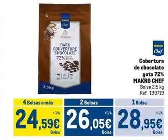 Makro Makro chef - cobertura de chocolate gota 72% oferta