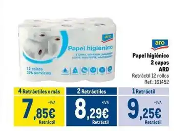 Makro Aro - papel higiénico 2 capas oferta