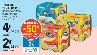 E.Leclerc Hero Baby Tarritos Pack 4 x 235 g oferta