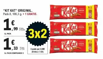 E.Leclerc Kit Kat Original Pack 8, 186, 3 g + 1 Gratis oferta