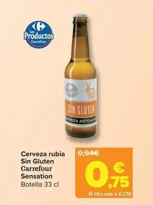 Carrefour Carrefour sensation - cerveza rubia sin gluten oferta