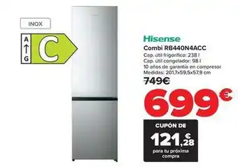 Carrefour Hisense - combi rb440n4acc oferta