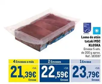 Makro Msc kloska - lomo de atún tataki oferta